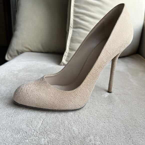 Sergio Rossi Piper Kalika Tan Nude Stiletto Heel Pump Women EU 38 US 7.5-8 Italy - Picture 1 of 16